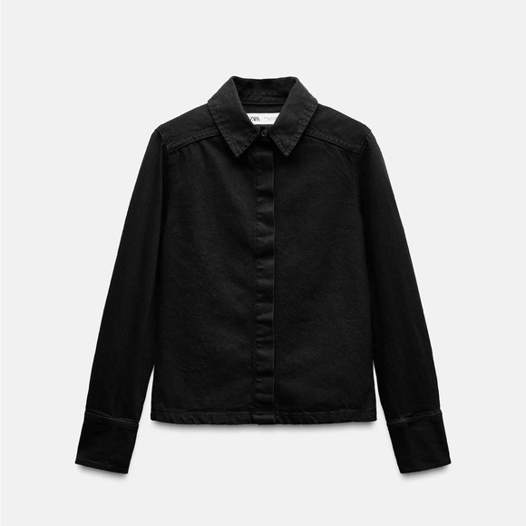 Zara Slim Denim Shirt - Picture 2 of 6